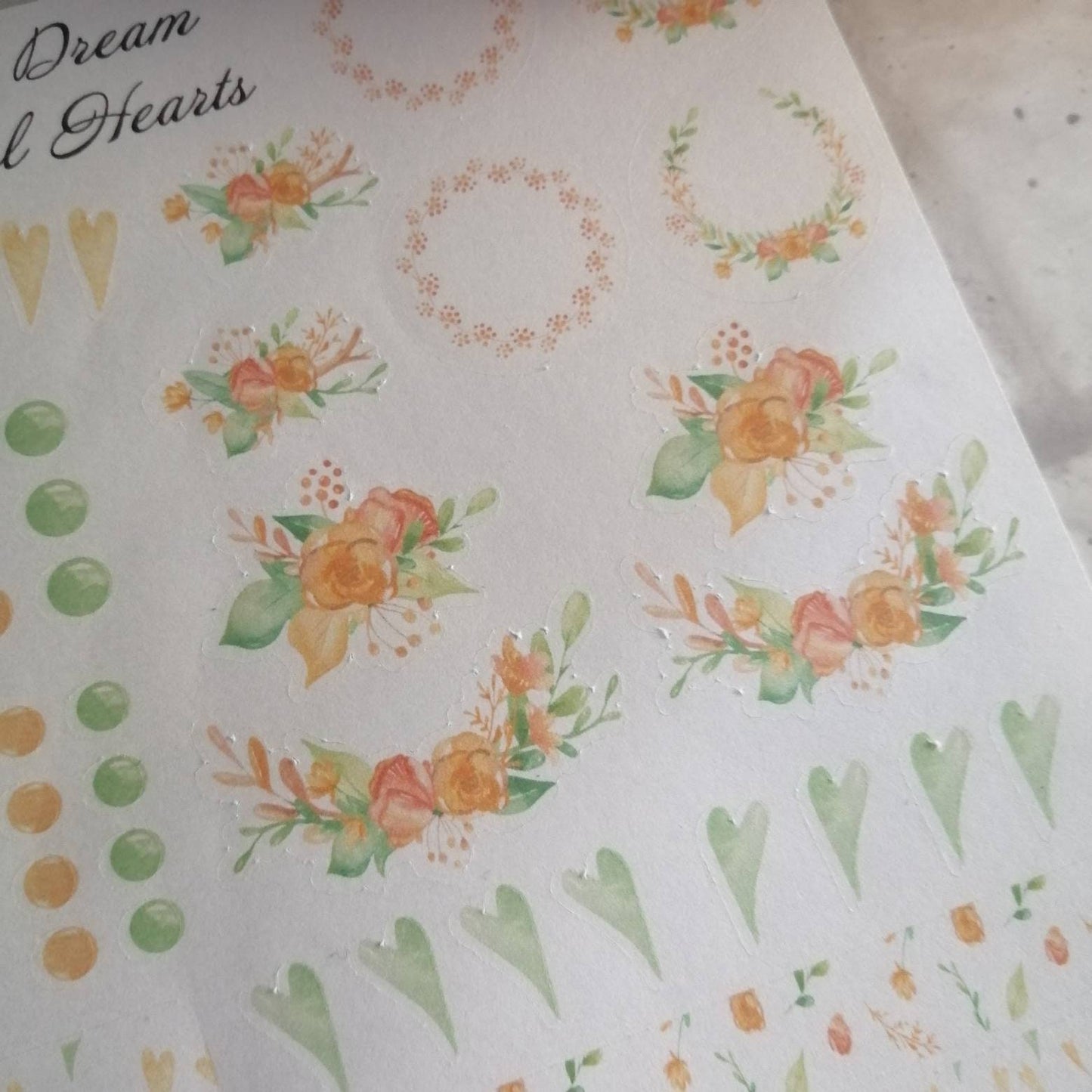 Peach Floral Happy Planner Sticker Set | Weekly Planning Decoration | Daily Diary Bullet Jornal Stationery