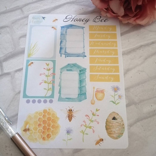 Honey Bee Planner Stickers | Hive Planning Stationery | Daily Diary Week Layout Box Set