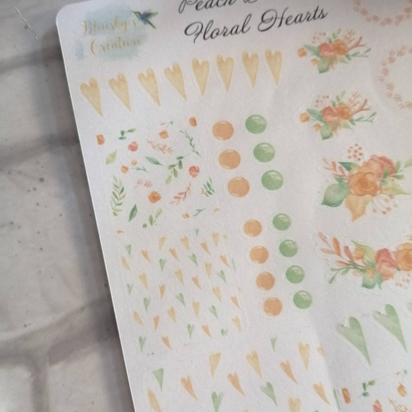 Peach Floral Happy Planner Sticker Set | Weekly Planning Decoration | Daily Diary Bullet Jornal Stationery