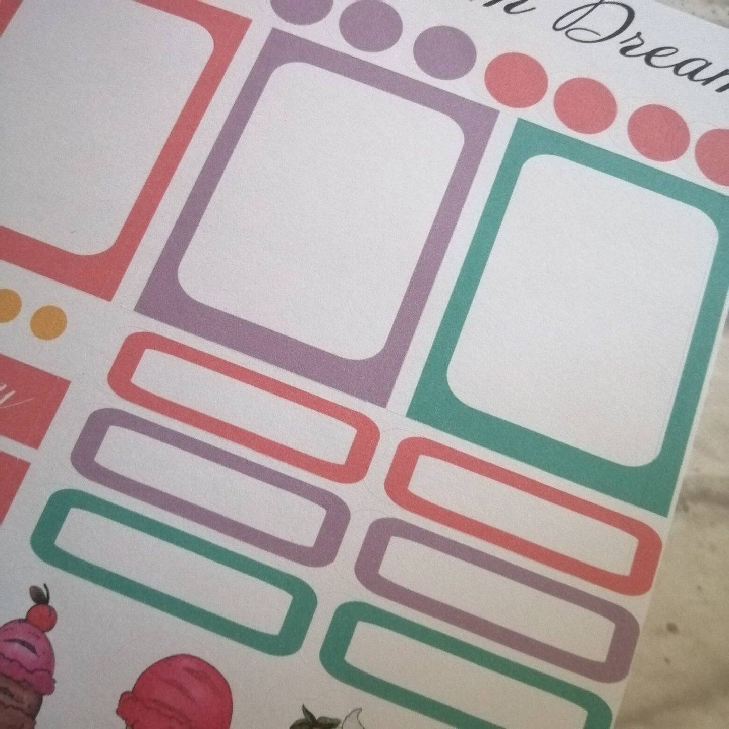 Ice Cream Stickers | Planning Weekly Kit | Daily Diary Planner Set