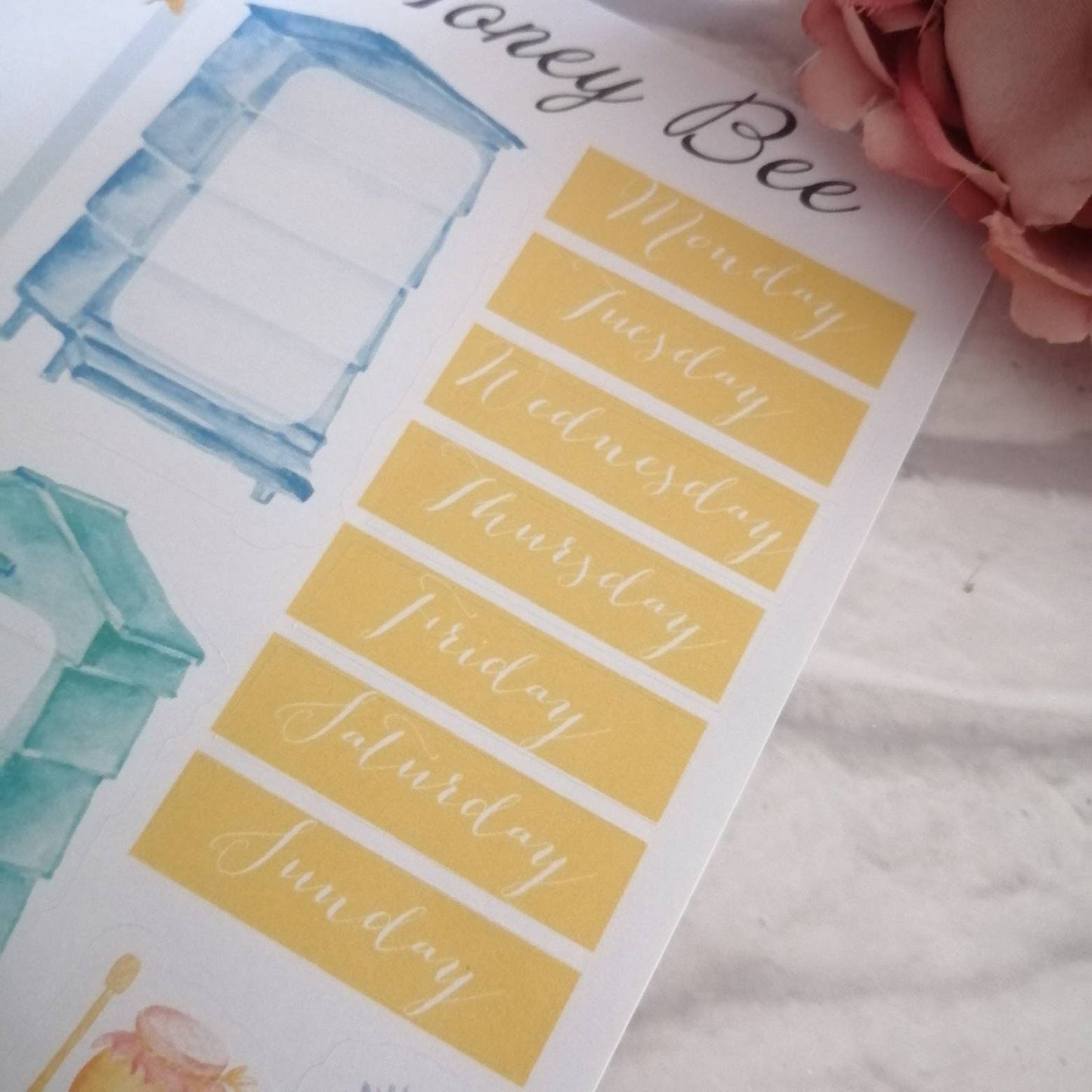 Honey Bee Planner Stickers | Hive Planning Stationery | Daily Diary Week Layout Box Set