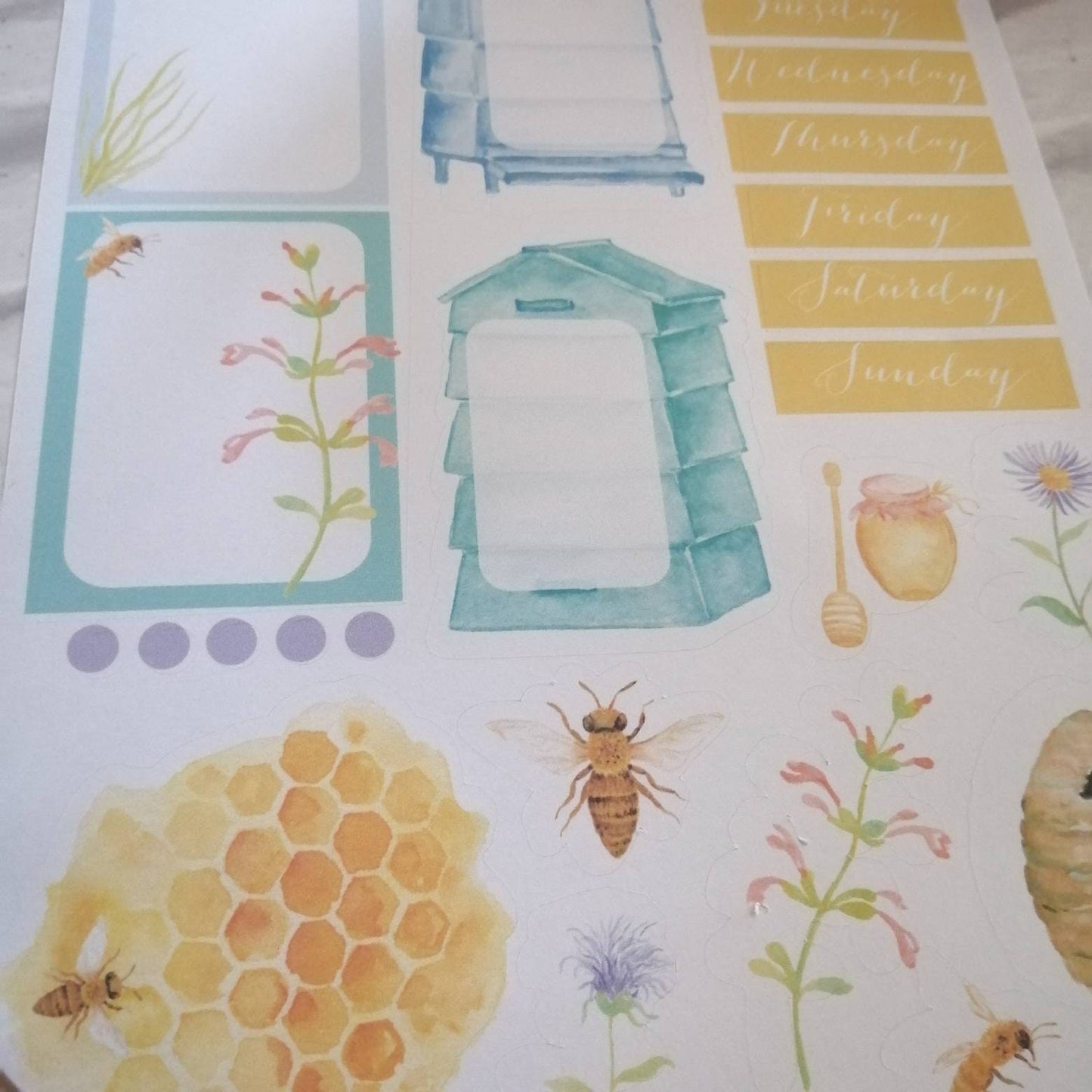 Honey Bee Planner Stickers | Hive Planning Stationery | Daily Diary Week Layout Box Set