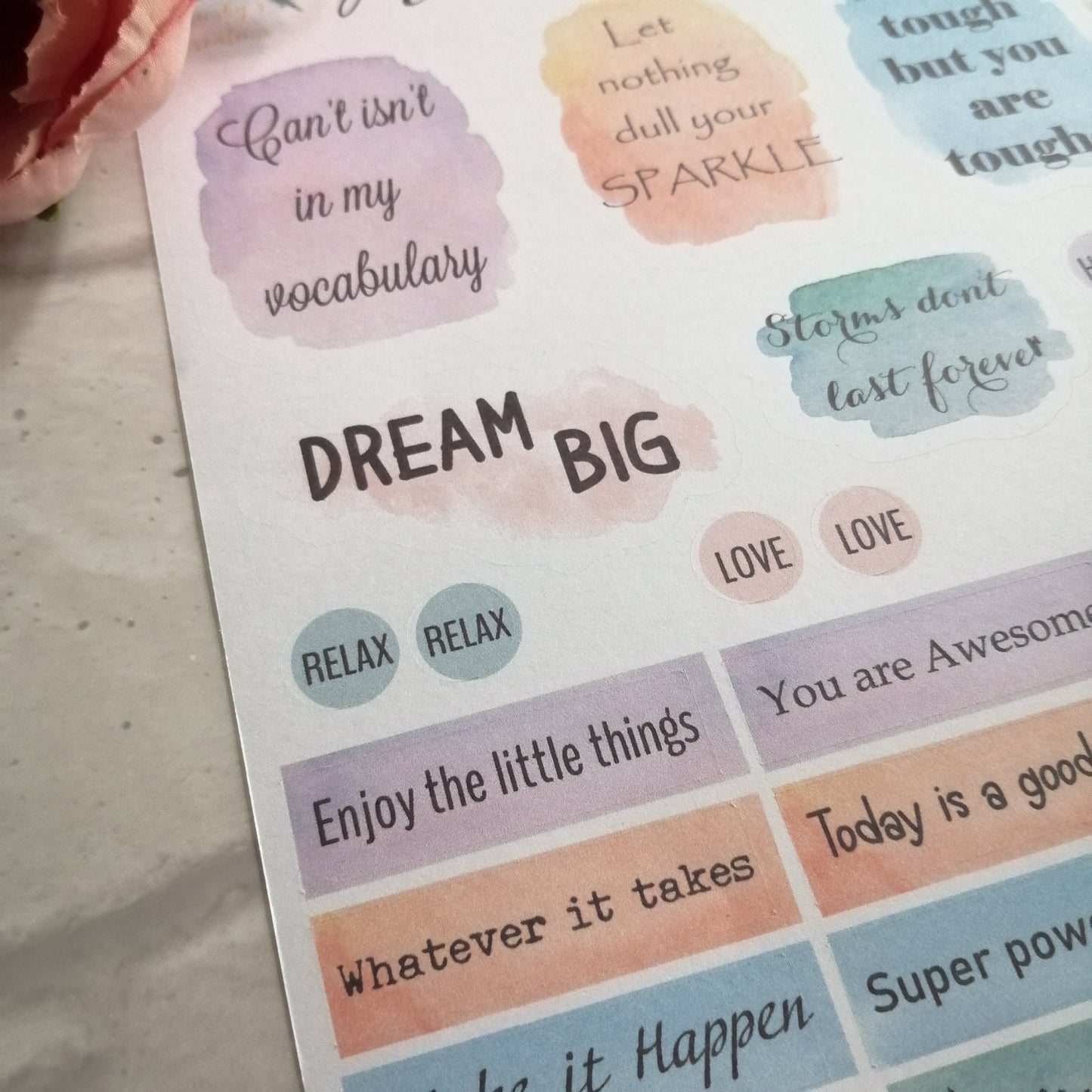 Quote Stickers | Wellbeing Awareness Diary Planning | Inspirational Positive Attitudes | mental health
