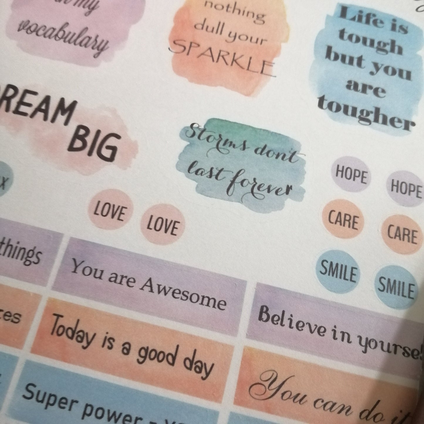 Quote Stickers | Wellbeing Awareness Diary Planning | Inspirational Positive Attitudes | mental health