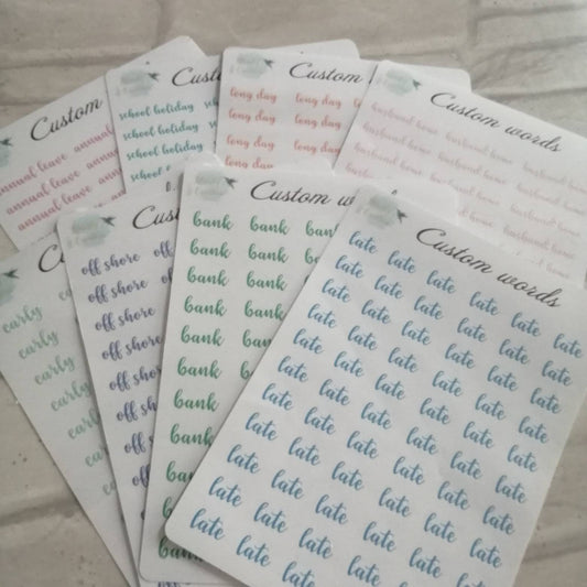 Custom wording  planning sticker diary daily bullet planner set
