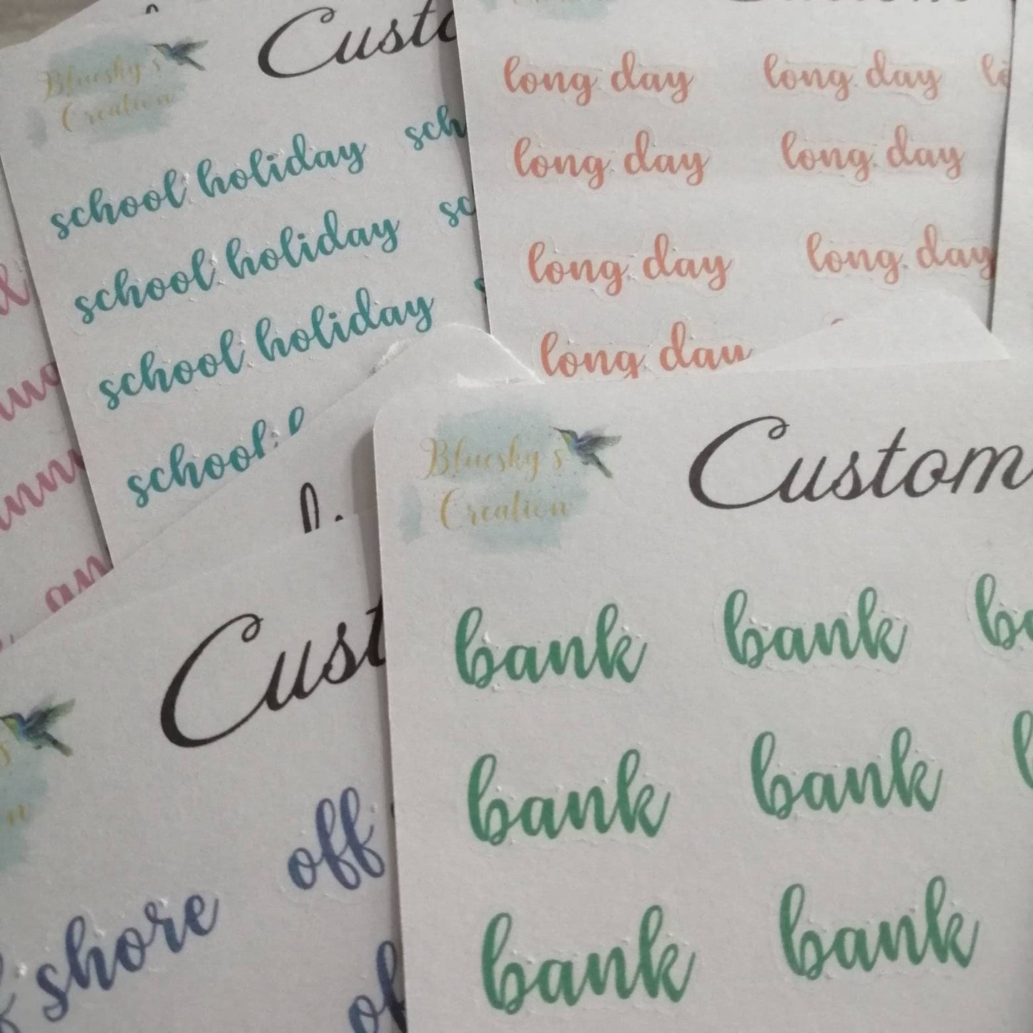 Custom wording planning sticker diary daily bullet planner set