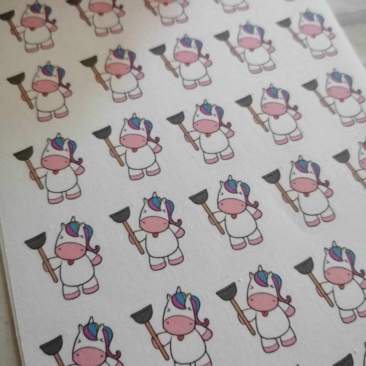 Unicorn Cleaning Planner Stickers | Housework Daily Diary Set