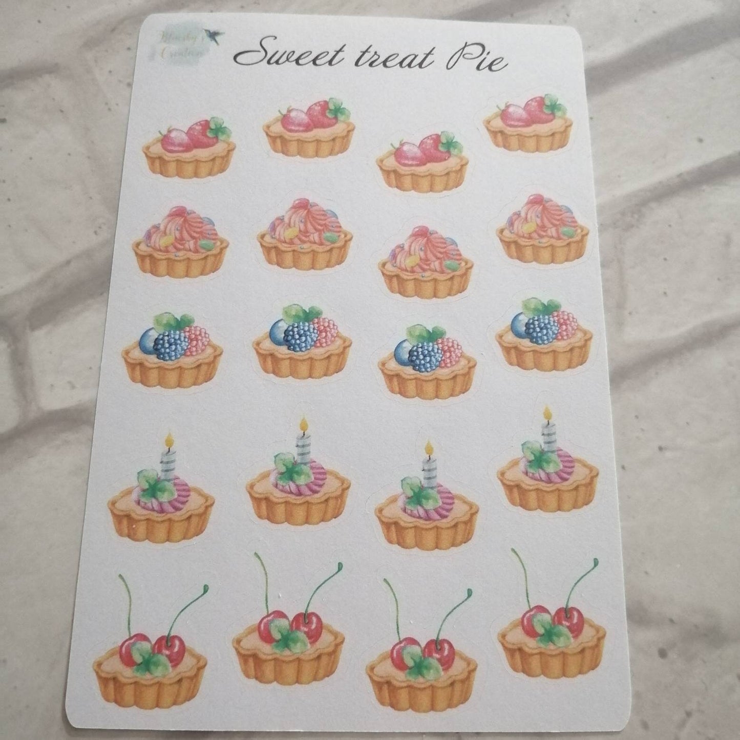 Cake Icons Stickers | Pie Watercolour Birthday Planning | Cupcakes Daily Diary Set