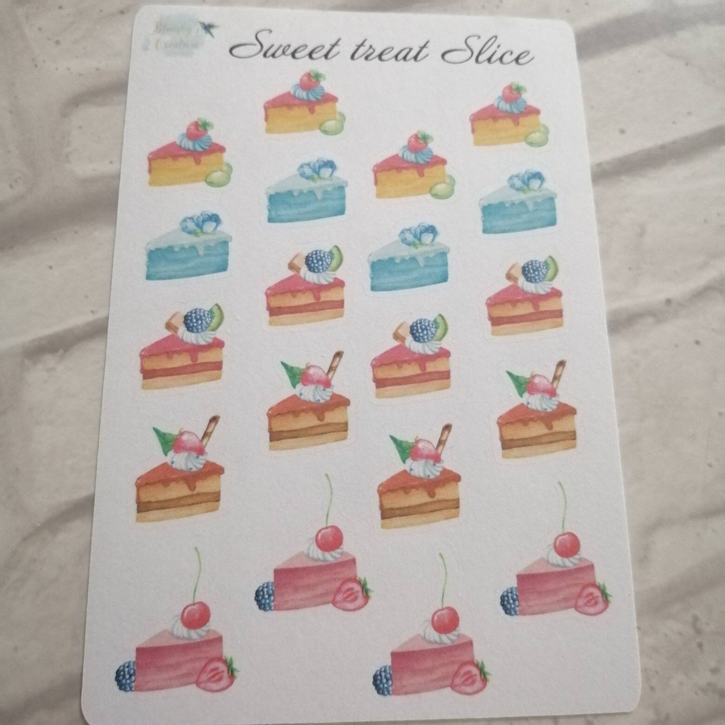 Cake Icons Stickers | Pie Watercolour Birthday Planning | Cupcakes Daily Diary Set