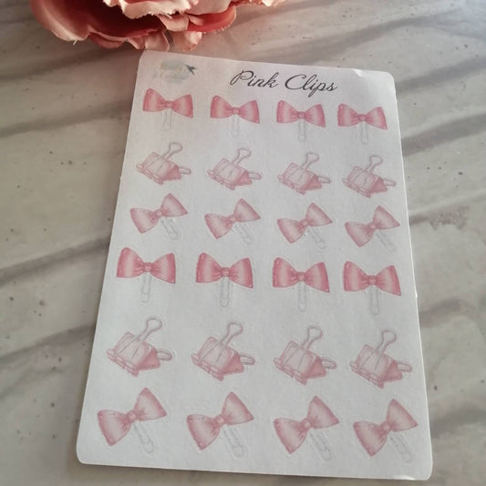 Pink Paper clip functional planning sticker diary daily planner set