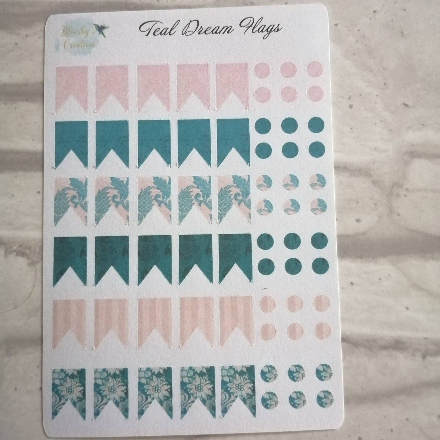 Vintage Teal Planner Kit | Floral Pink Weekly Stickers | Daily Diary Planner Set