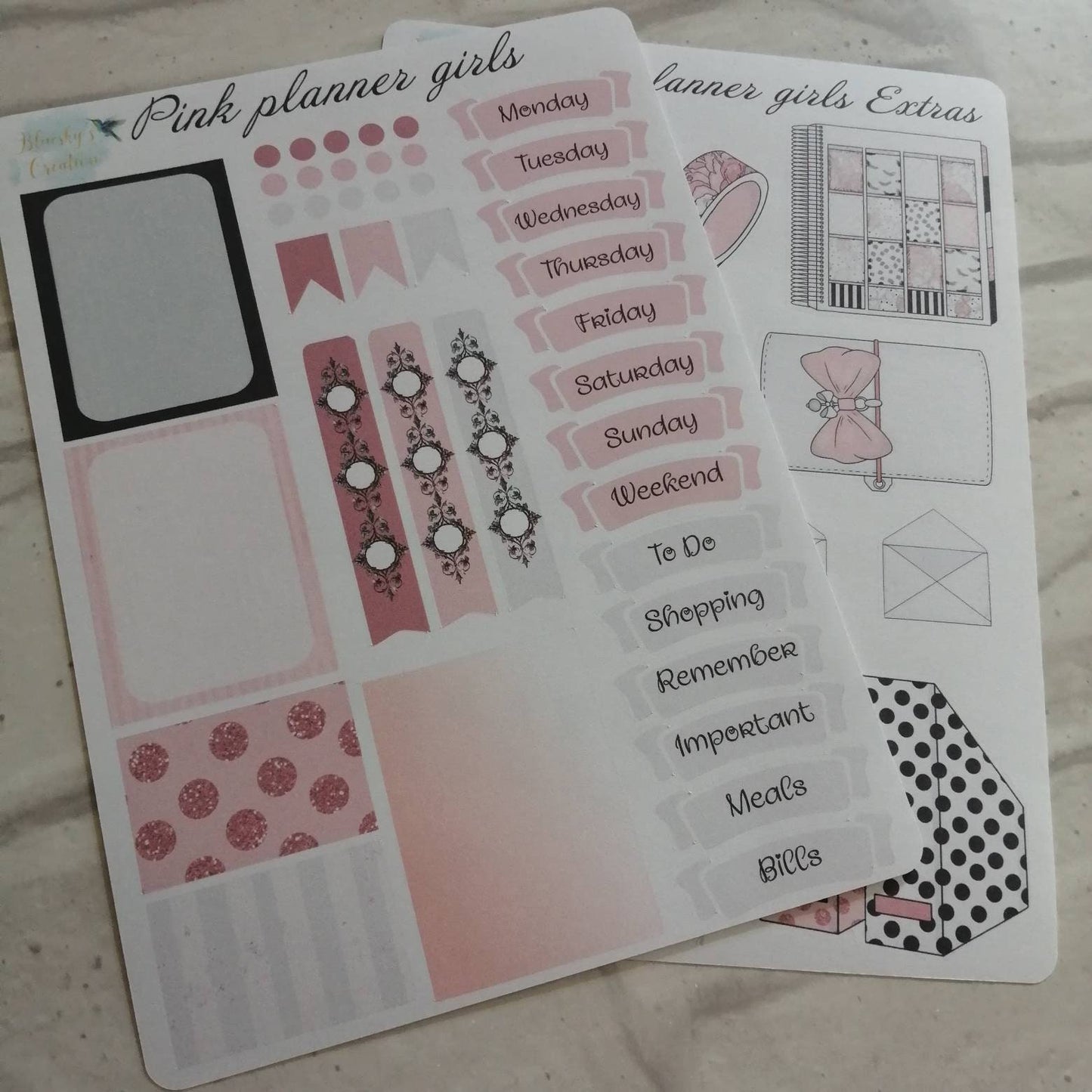 PinkPplanner Girls Kit | Functional Weekly Planning Sticker | Daily Diary Set