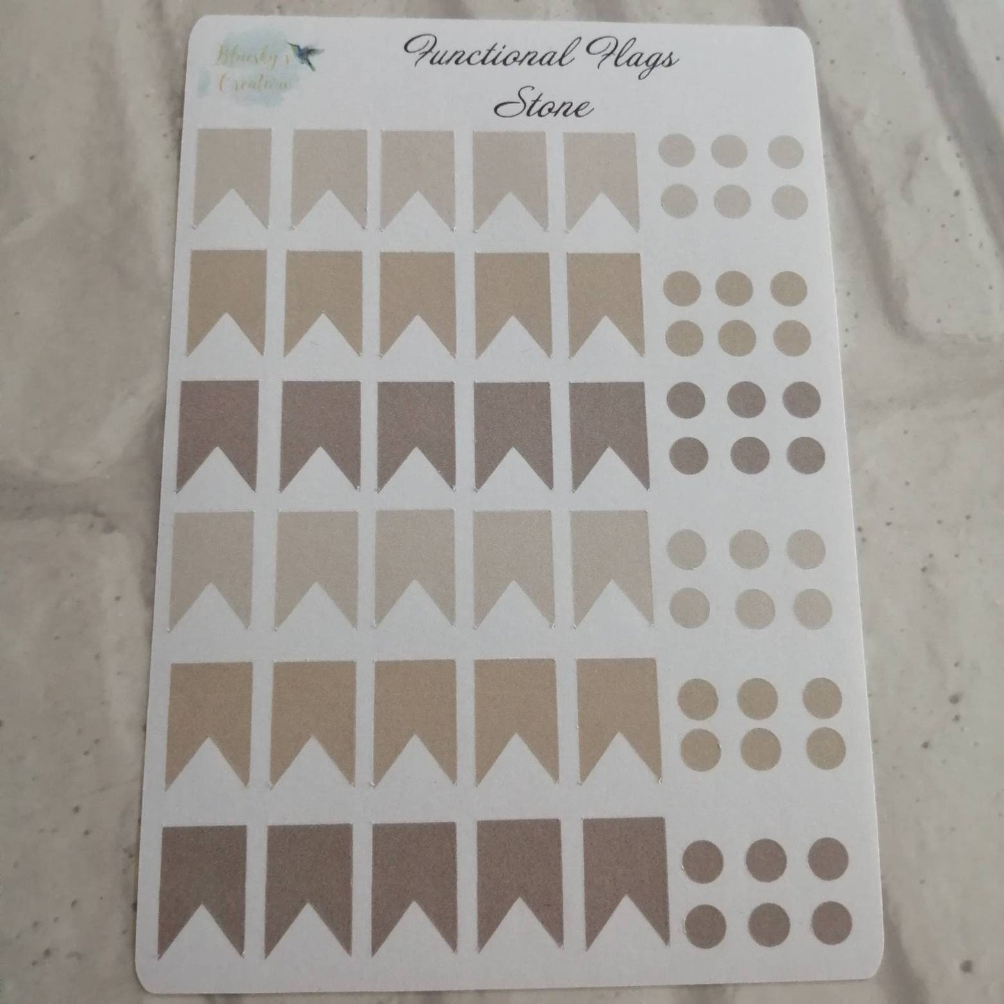 Neutral functional flag and dot happy planner planning sticker diary daily planner set