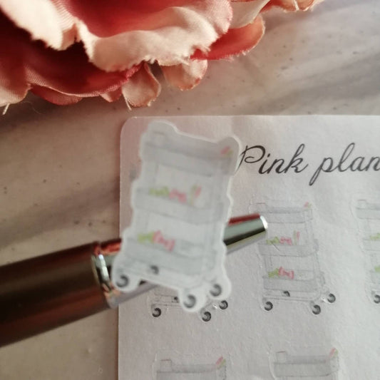 Planner Storage Caddy Icon | Cart Functional Planning Stickers | Daily Diary Planner Set