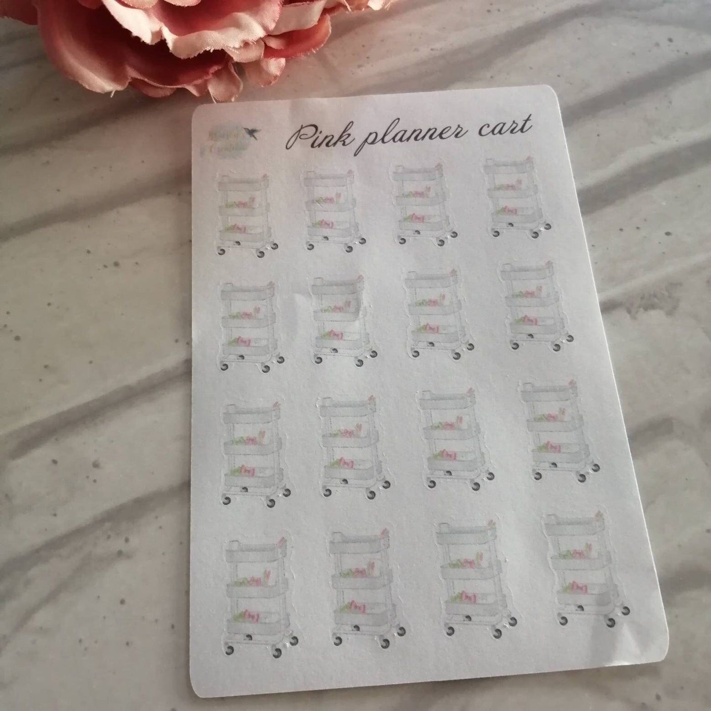 Planner Storage Caddy Icon | Cart Functional Planning Stickers | Daily Diary Planner Set