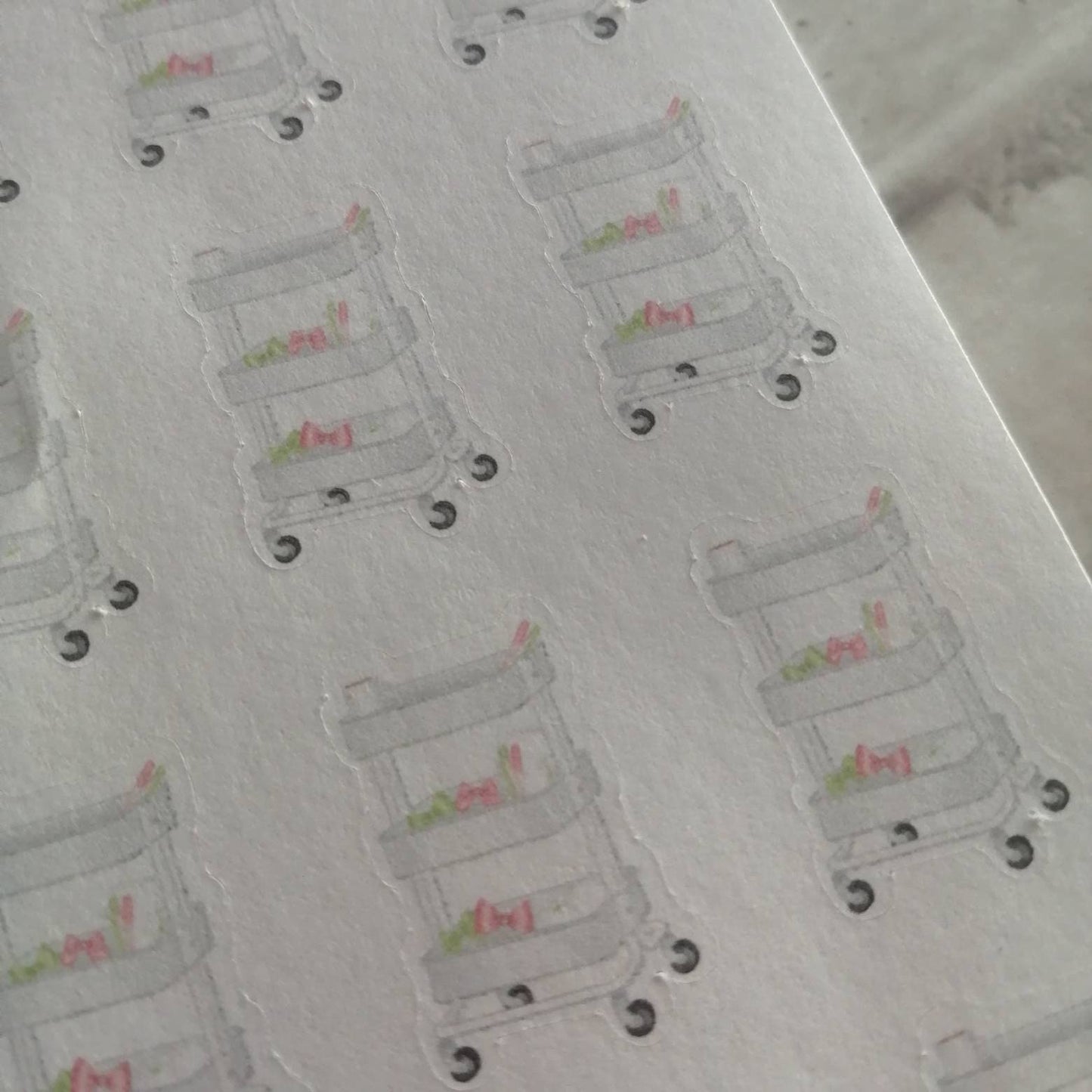 Planner Storage Caddy Icon | Cart Functional Planning Stickers | Daily Diary Planner Set