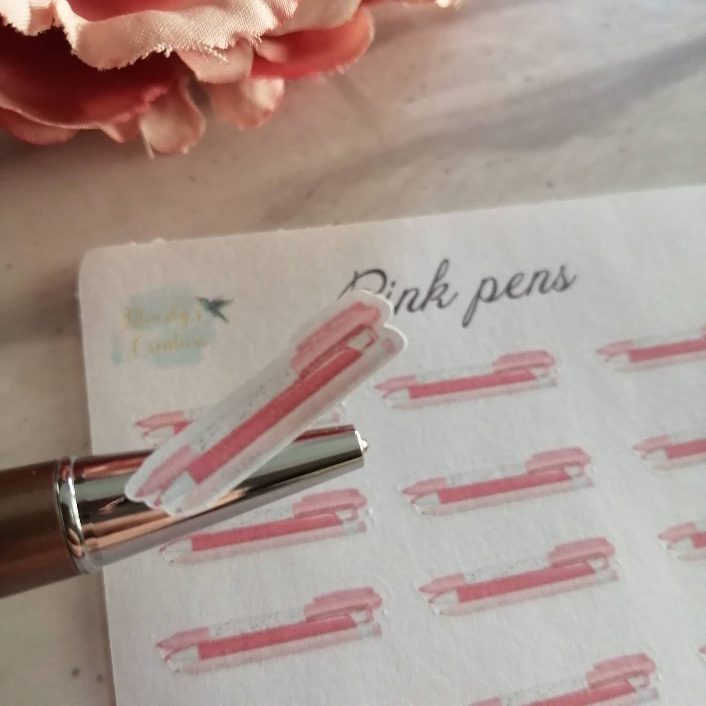 Pink Pen Icons stickers | Functional Planning Daily Diary Set