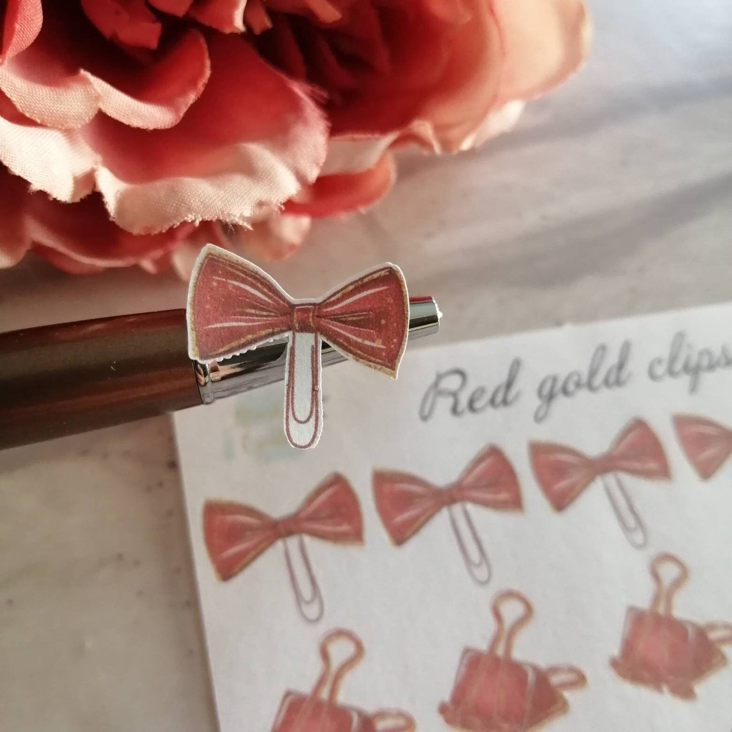 Christmas Red Gold Icons | Paper Clip Functional Planning Stickers | Daily Diary Planner Stationery