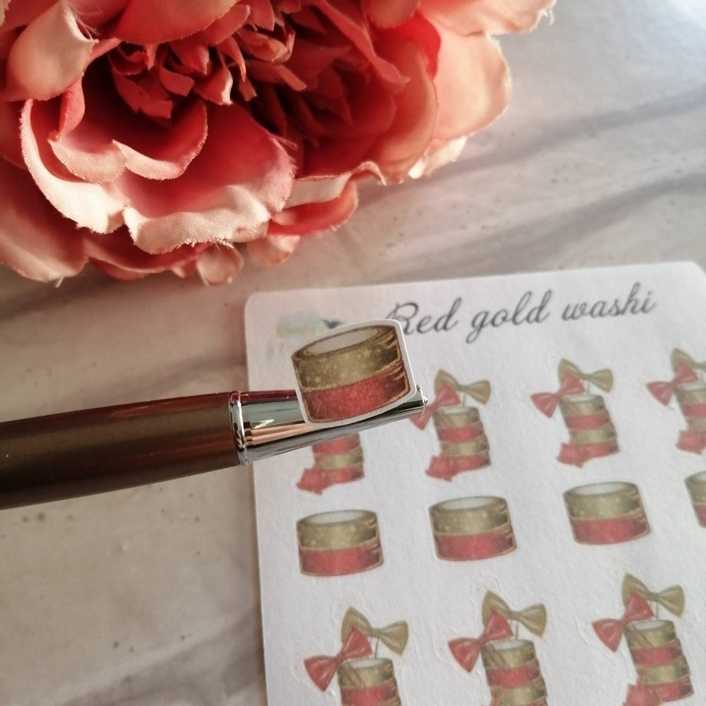 Red & gold Washi tape | Functional Christmas Planning Stickers | Daily Diary Set