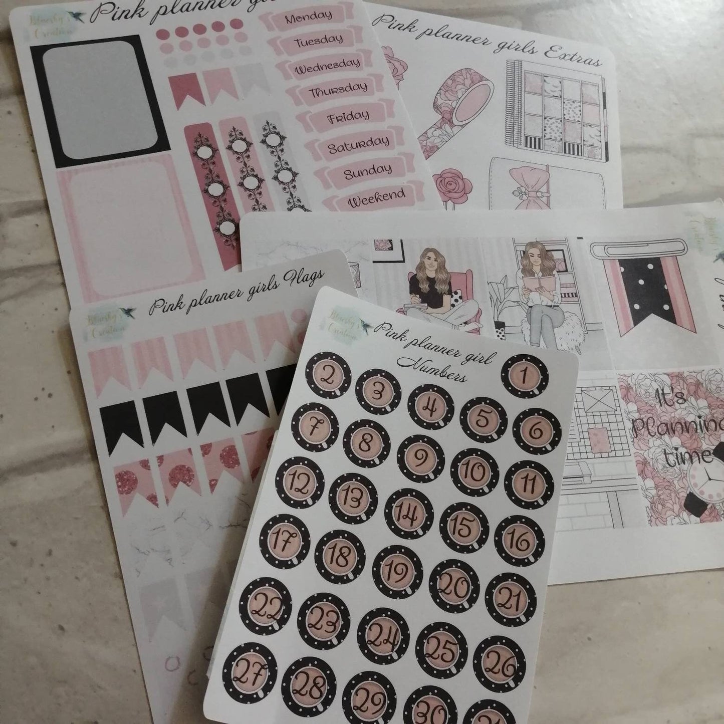 PinkPplanner Girls Kit | Functional Weekly Planning Sticker | Daily Diary Set