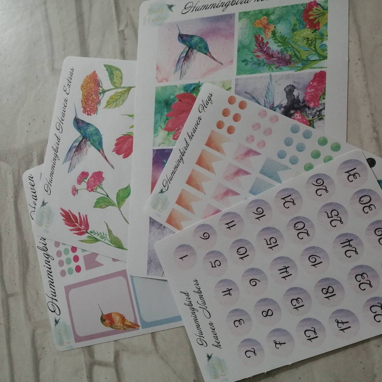 Humming Bird Planner Kit | Summer Spring Week Layout | Daily Diary Planning Stickers