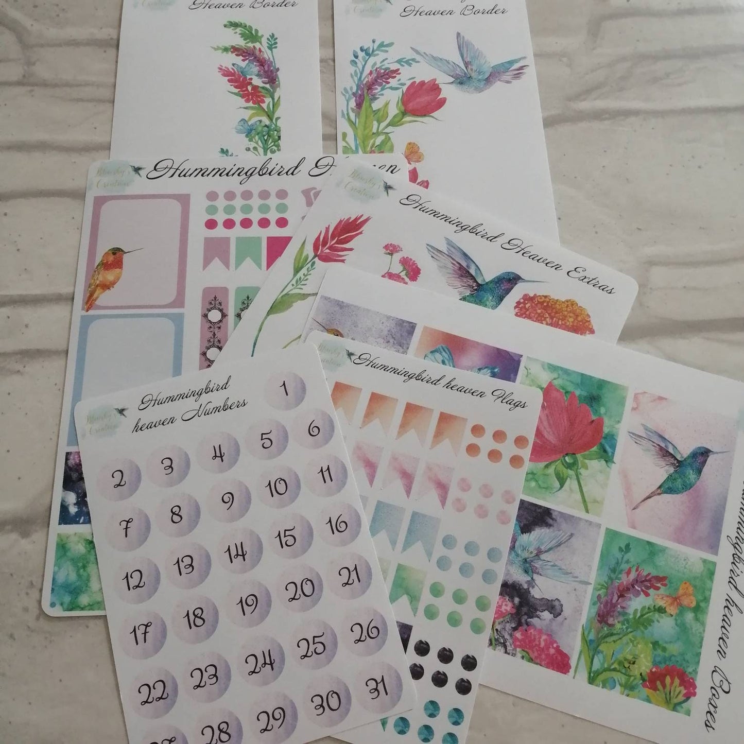 Humming Bird Planner Kit | Summer Spring Week Layout | Daily Diary Planning Stickers