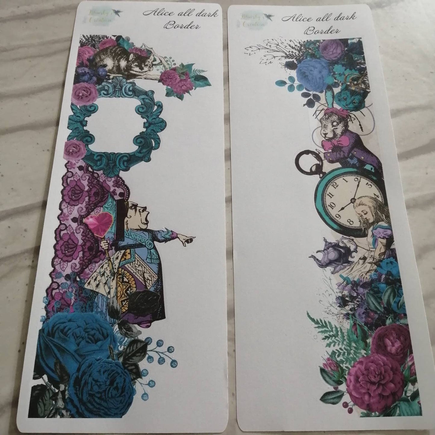 Alice in wonderland dark green purple weekly planning sticker diary daily planner set