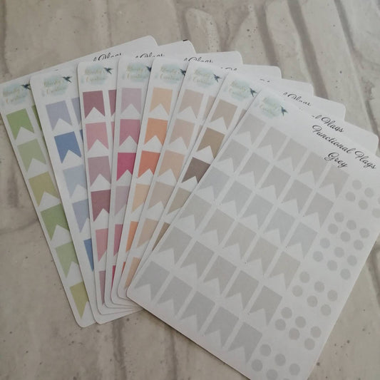 Neutral functional flag and dot happy planner planning sticker diary daily planner set