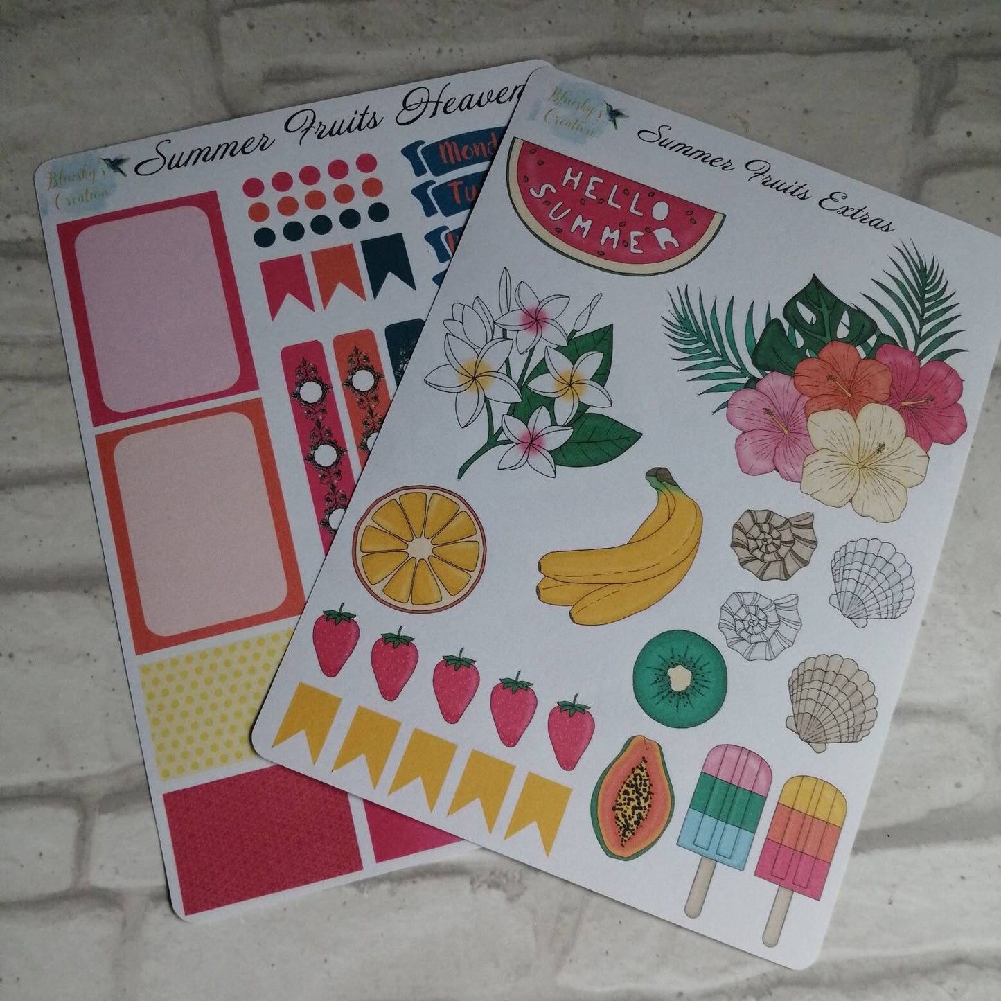Summer Sun Planner Kit | Tropical Fruit Weekly | Beach Holiday Daily Diary