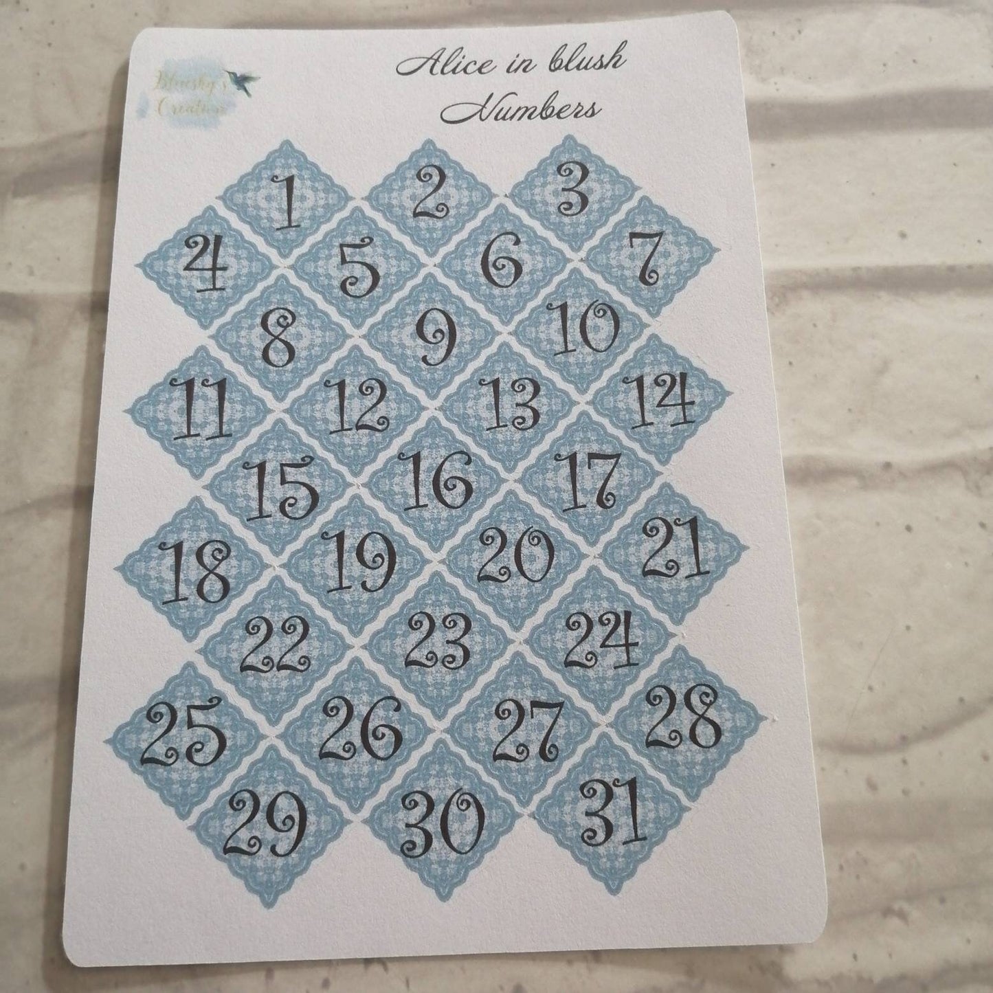 Alice in wonderland blush pink and blue weekly planning sticker diary daily planner set