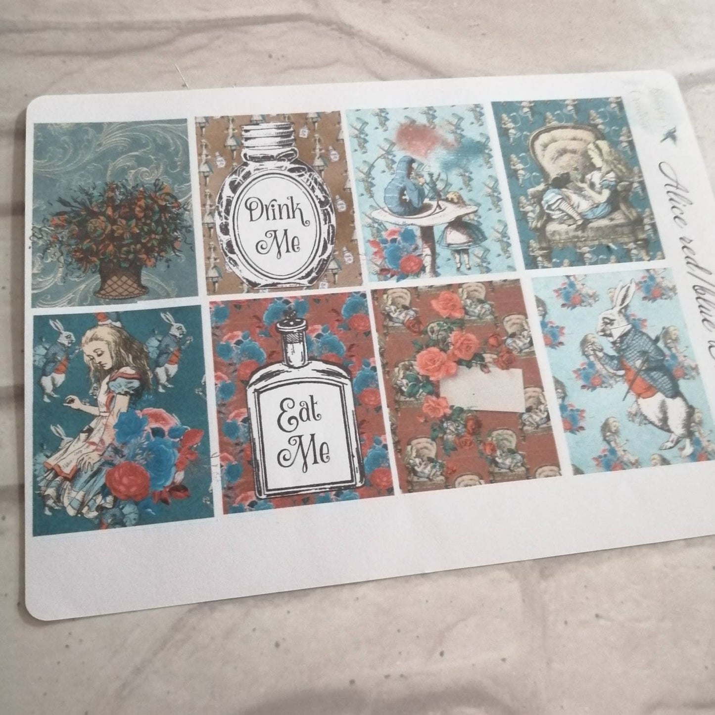 Alice in Wonderland Red & Blue Kit | Weekly Planning Sticker | Daily Diary Planner Set