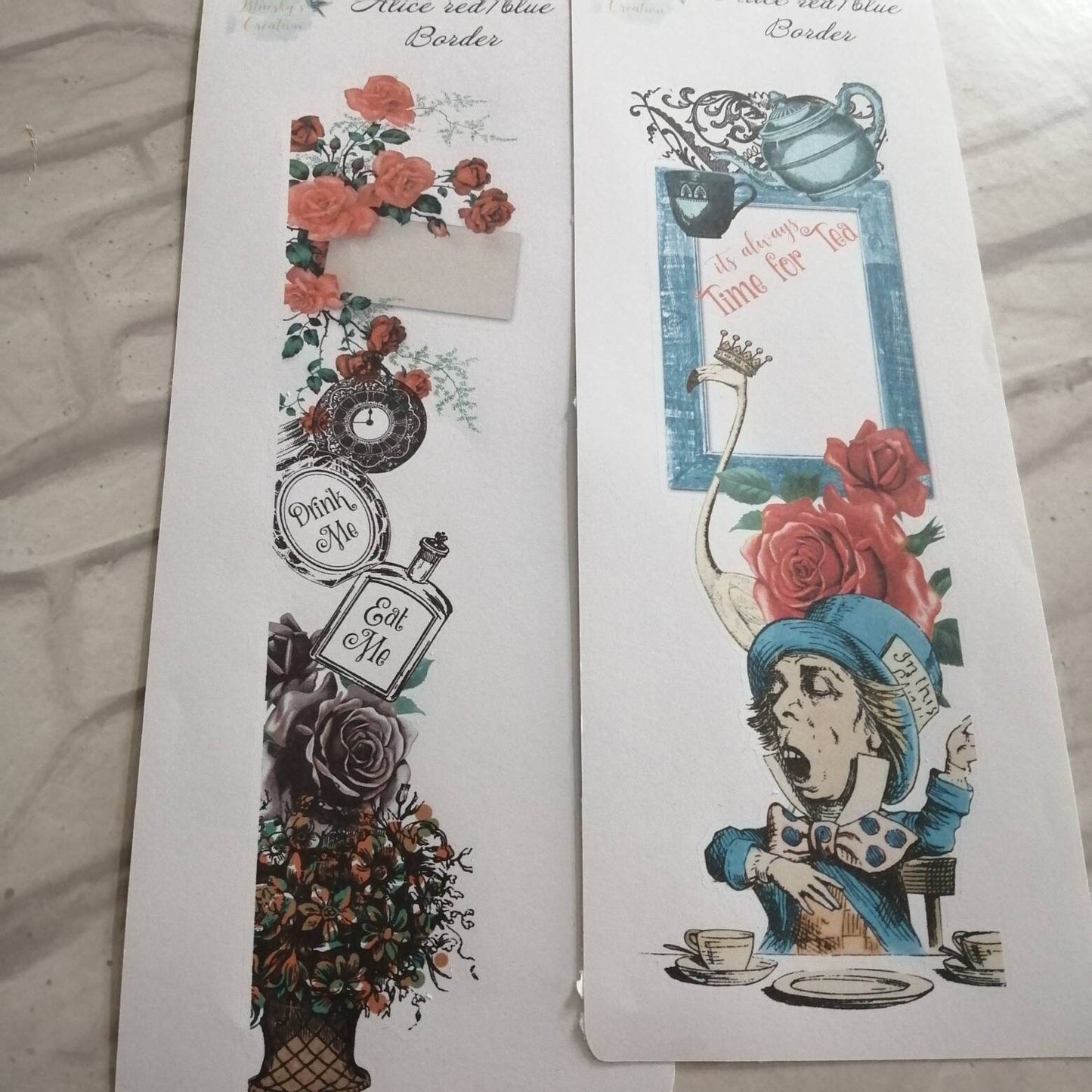 Alice in Wonderland Red & Blue Kit | Weekly Planning Sticker | Daily Diary Planner Set