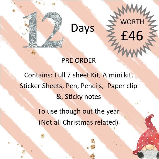 Planner Advent Calendar | Sticker Stationery | 12 or 24 days | Happy Planner Christmas