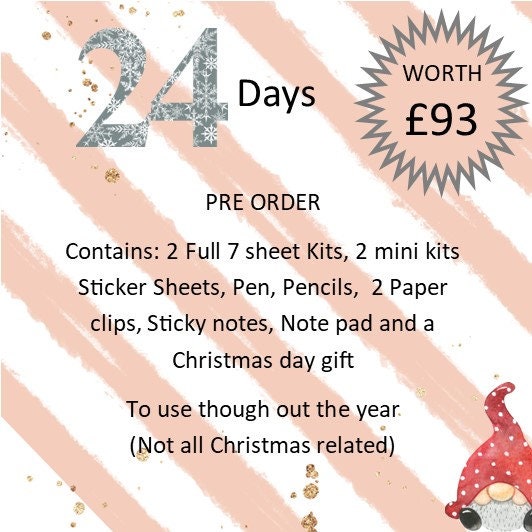 Planner Advent Calendar | Sticker Stationery | 12 or 24 days | Happy Planner Christmas