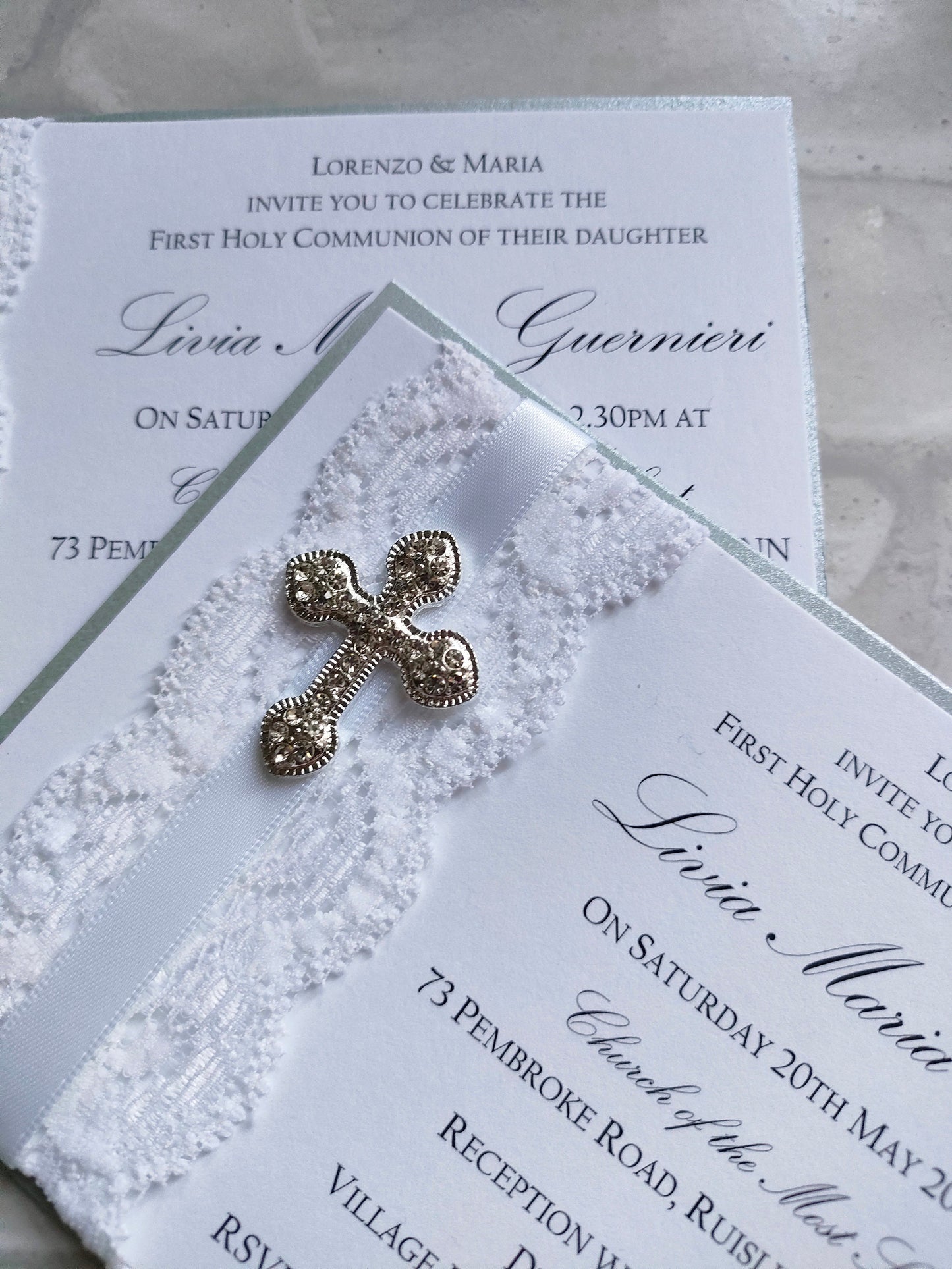 First Holy Communion Lace Invitation