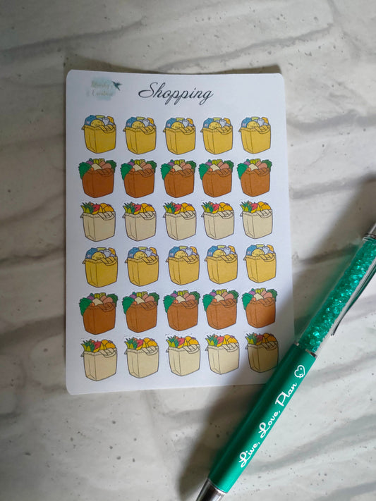 Shopping Meal plans Icons | To do Planning Stickers | Daily Diary Planner Set