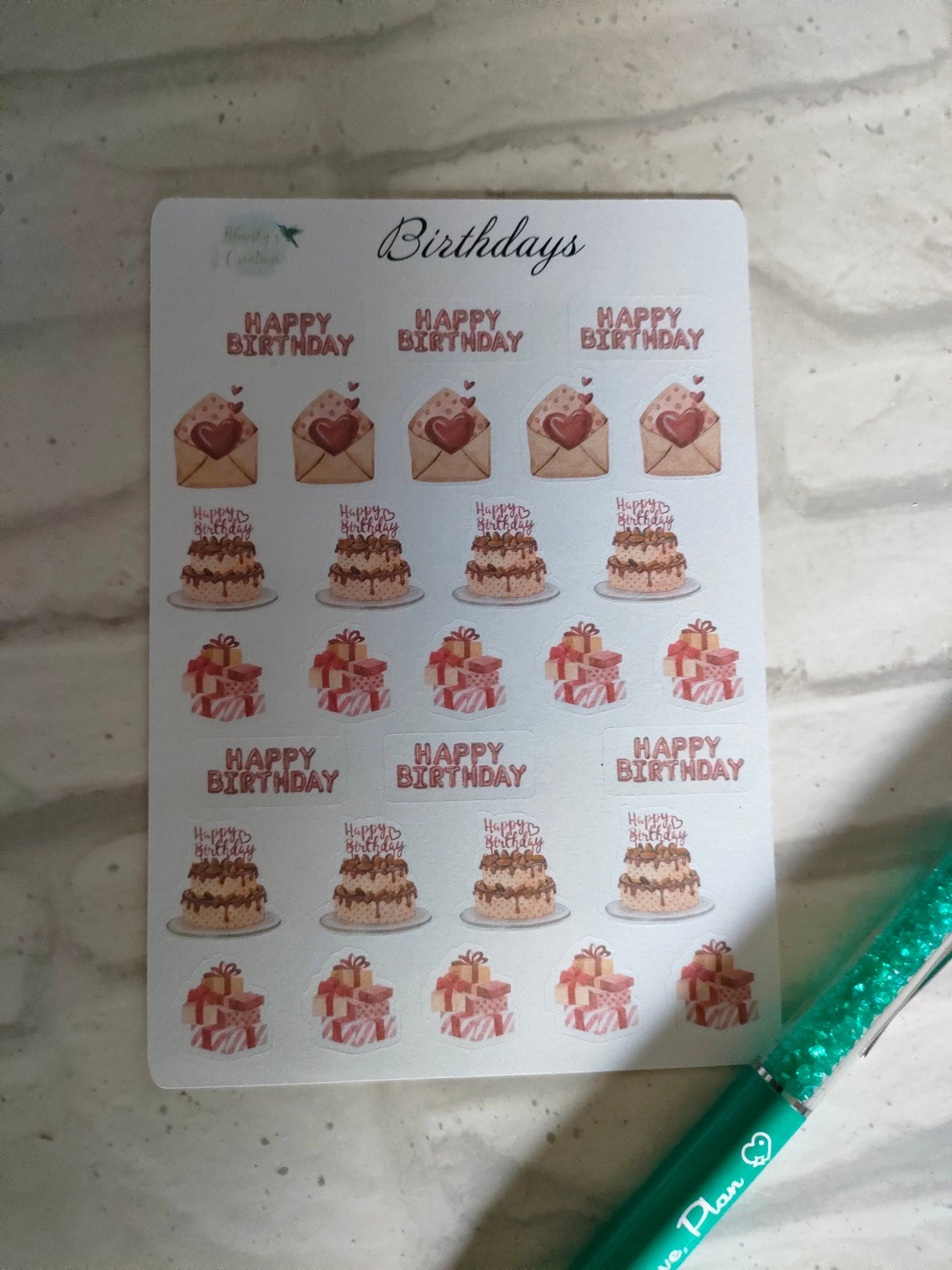 Birthday Icons | Celebration markers Planning Stickers | Daily Diary Planner Set