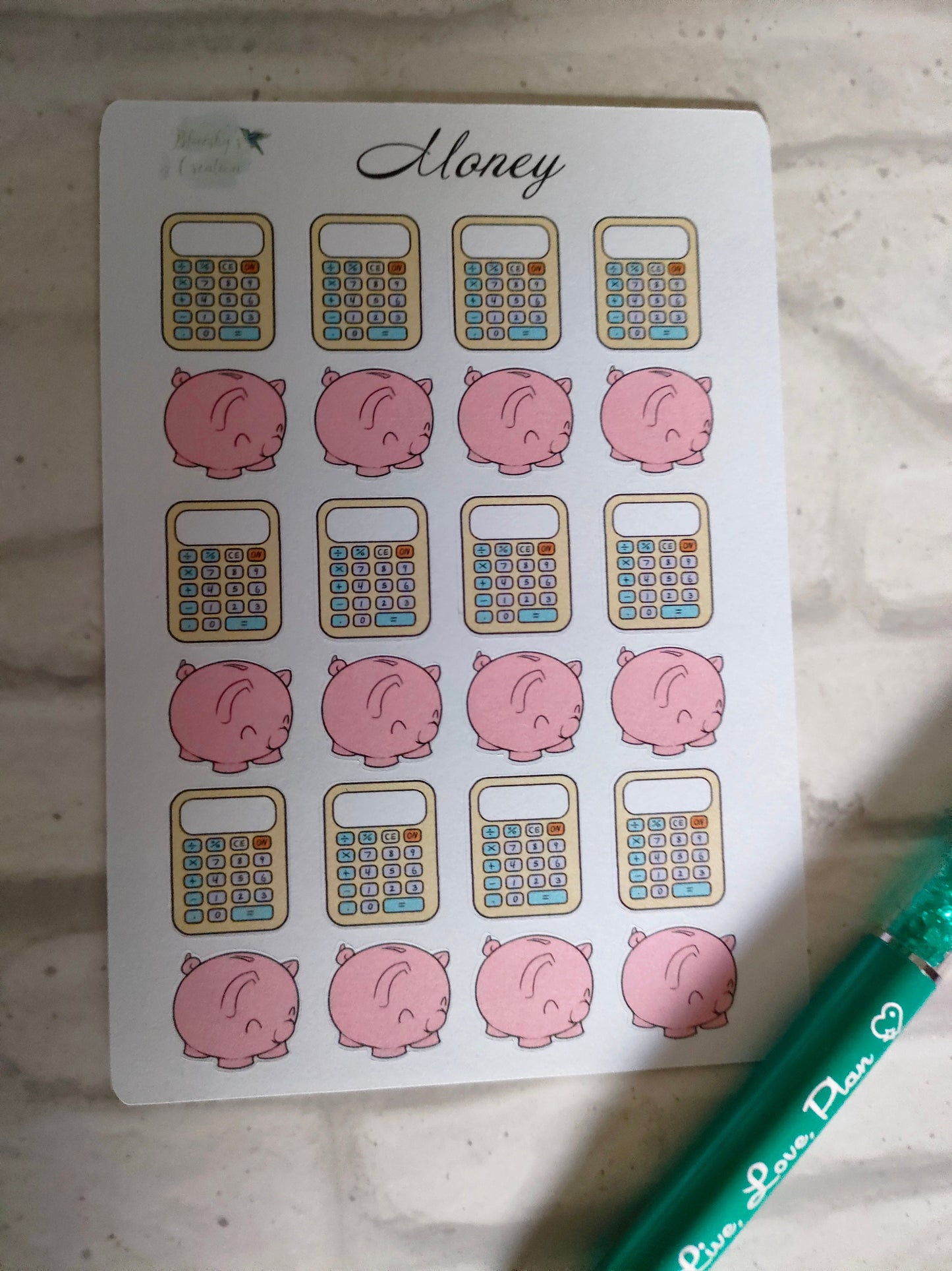 Money bank Icons | Calculator Planning Stickers | Daily Diary Planner Set