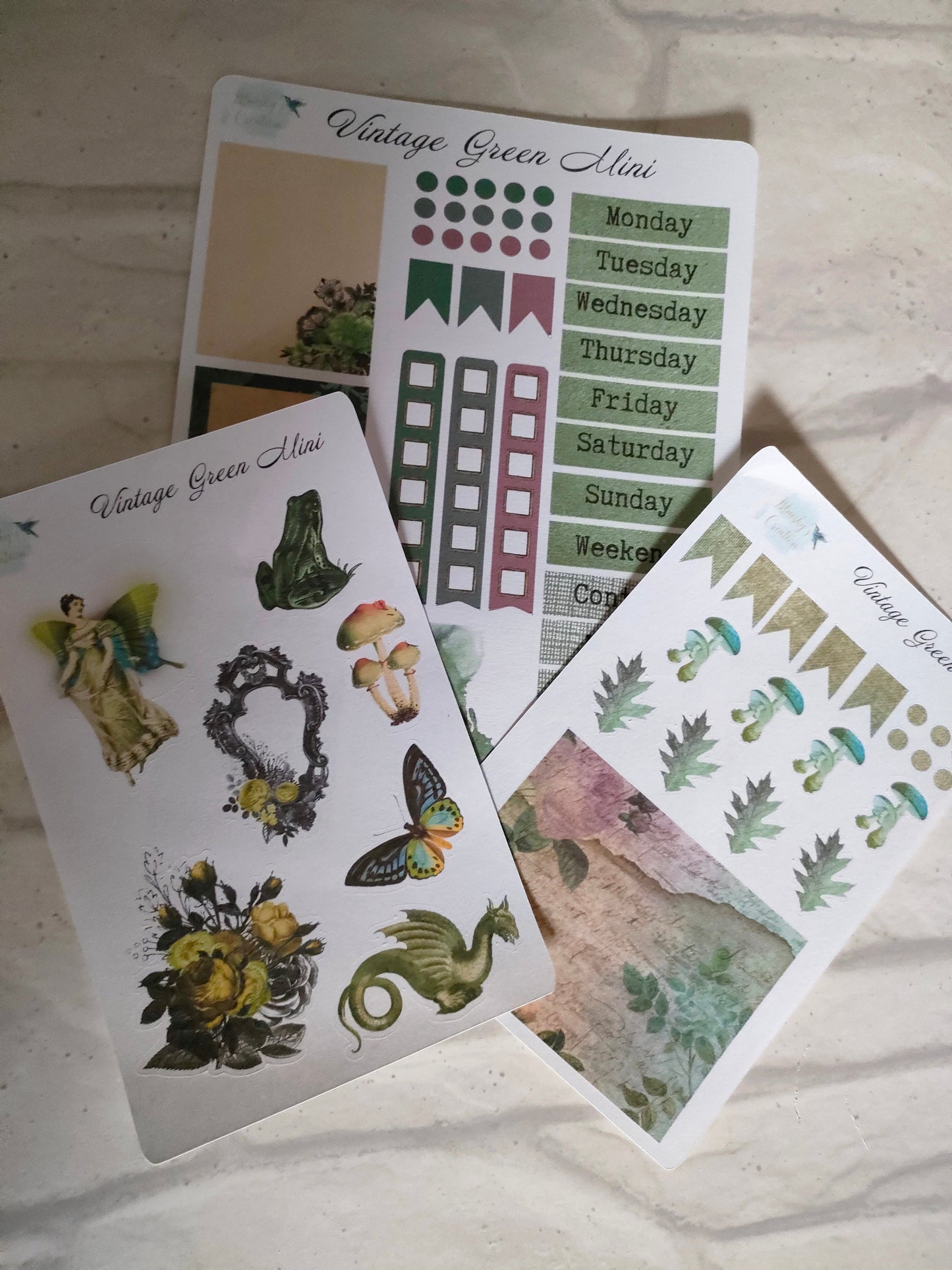 Woodland Dragon Mini Kit | Weekly Planning Sticker | Daily Diary Planner Set