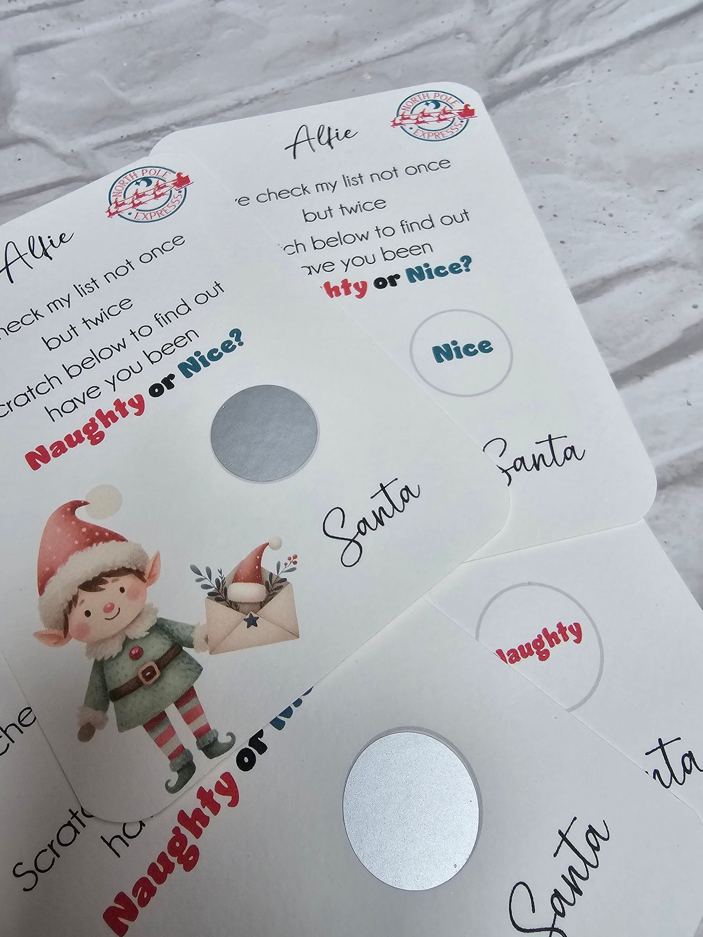 Naughty or Nice Scratch Card Certificate - Bluesky's creation