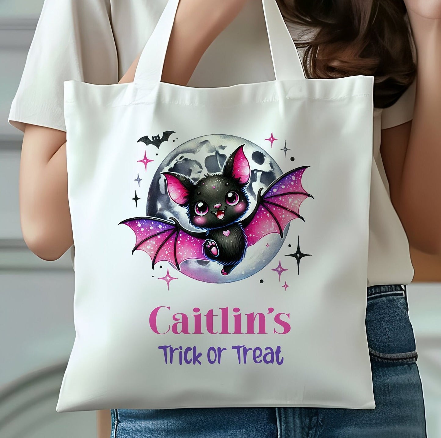 Pink Halloween tote Bag