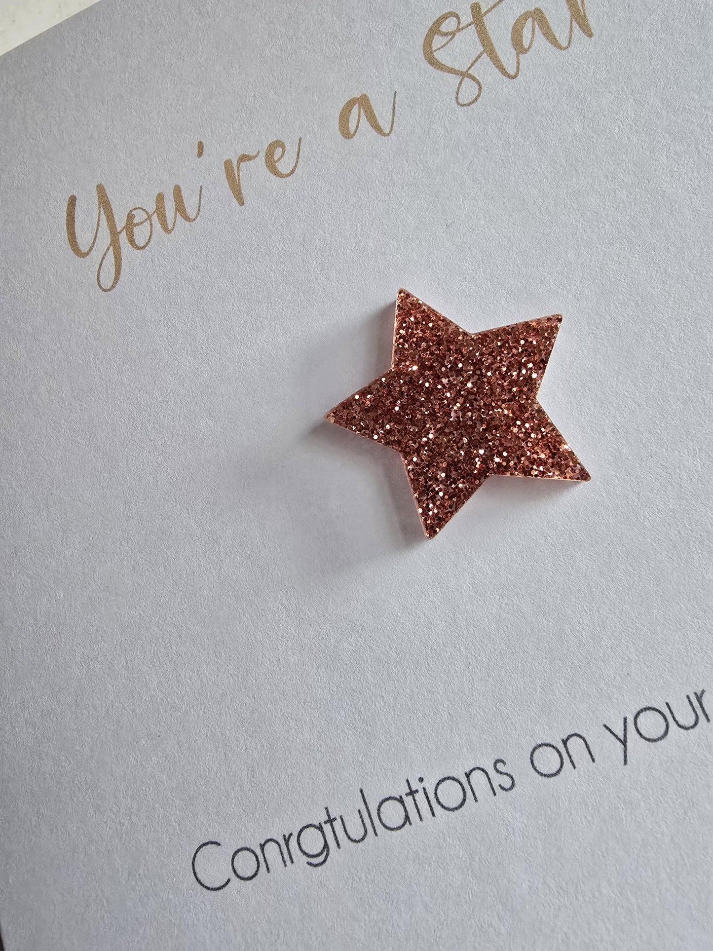 Graduation Congratulations Card | Your a Star Luxury Gift | Glitter Acrylic Personalised Card