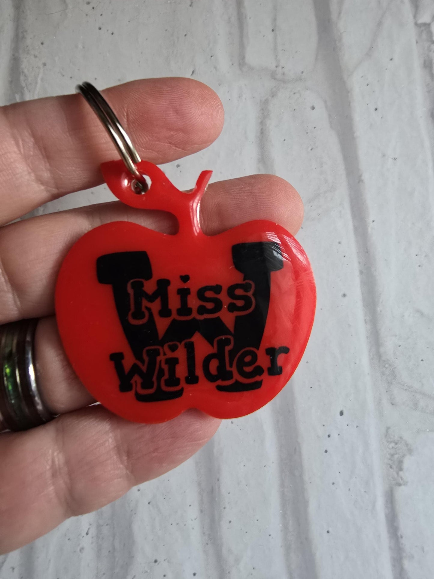 Teacher leavers keyring gift | year 6 Apple gift | Miss Mrs gift | personalised teacher gift | class of 2025