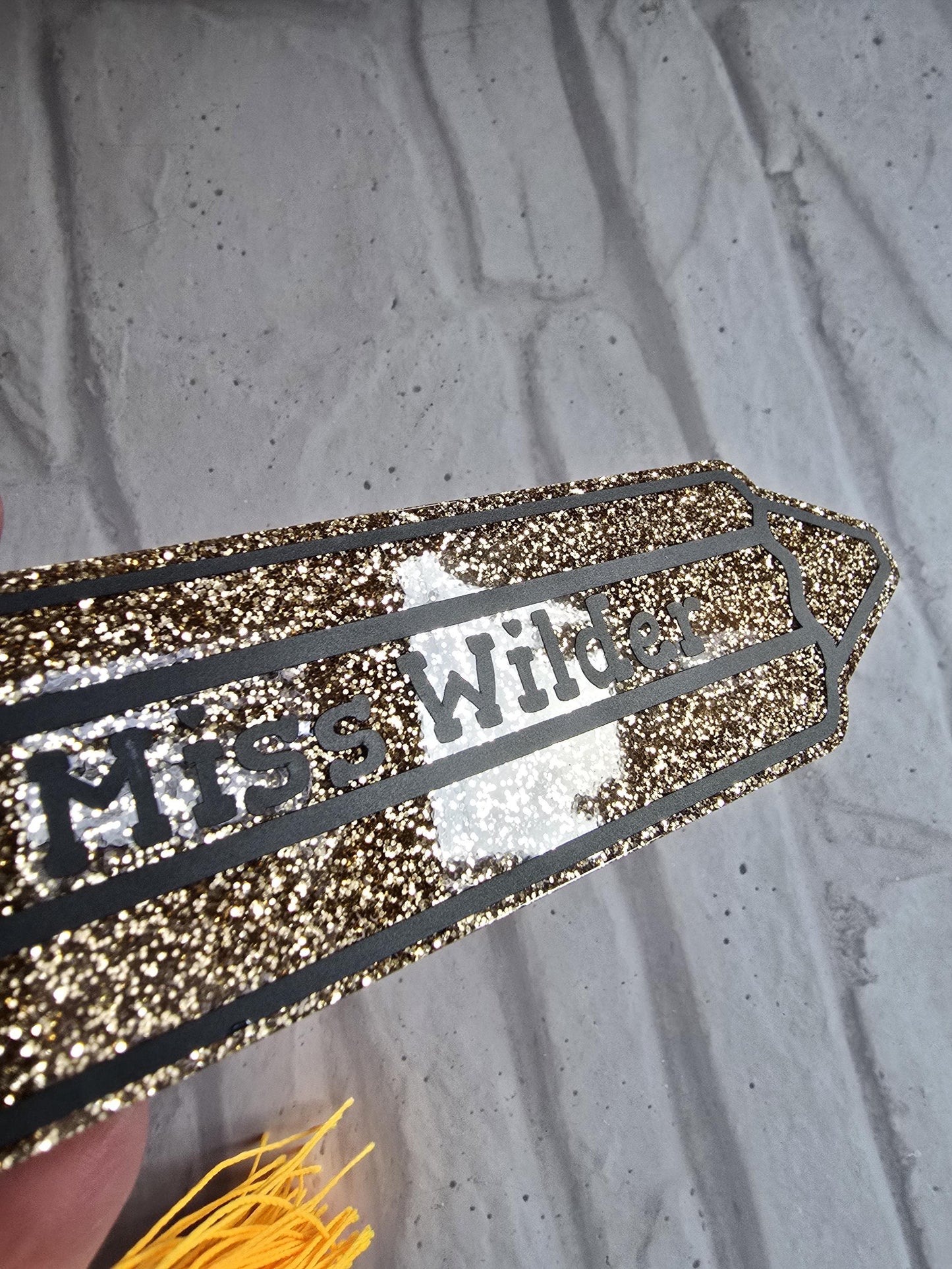 Giant Glitter Pencil Teacher Bookmark | Novelty Teacher Gift Bookmark | Stationery Book Lovers | Acrylic Note Holder |  Sparkle Present