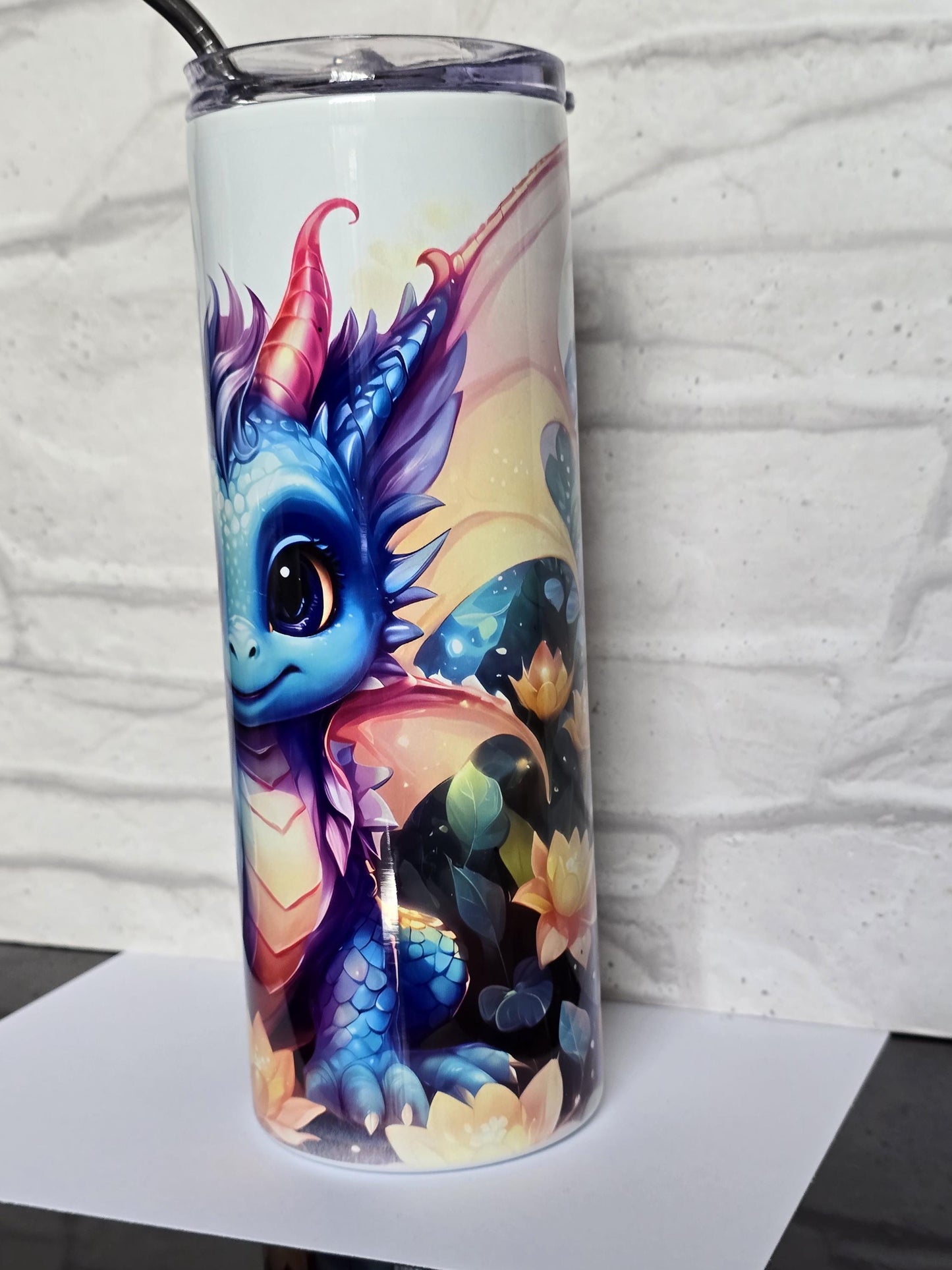 Baby Dragon 20oz Skinny Tumbler | Summer Drink Cup | Holiday Cold Drink Flask