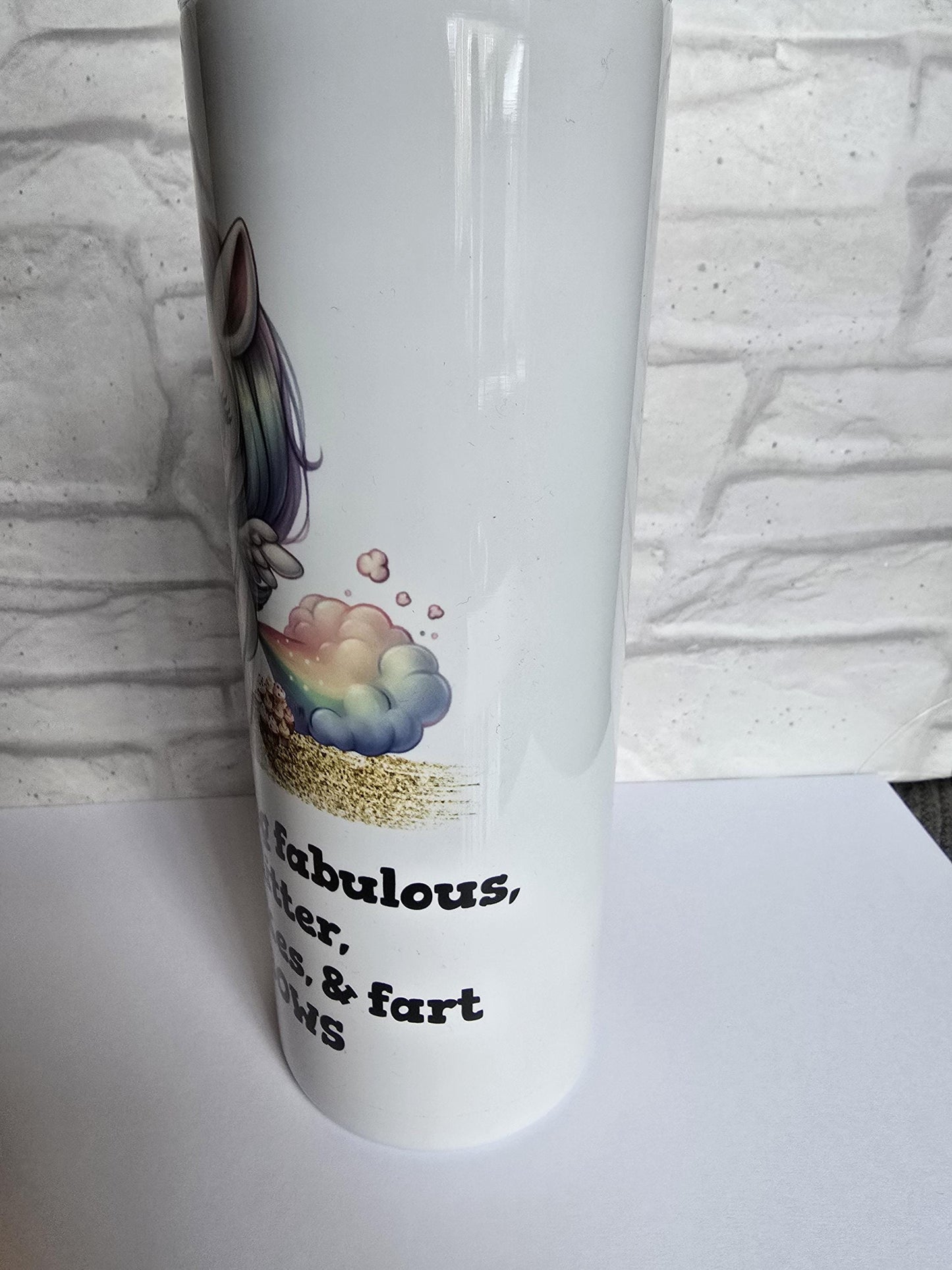 Rude Unicorn Poop Adult 20oz Skinny Tumbler | Summer Drink Cup | Holiday Cold Drink Flask