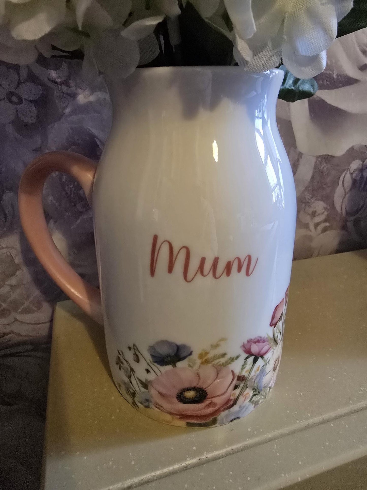 Mothers Day Milk Jug | Mum Floral Vase | Gift for her | Grandma Birthday Present
