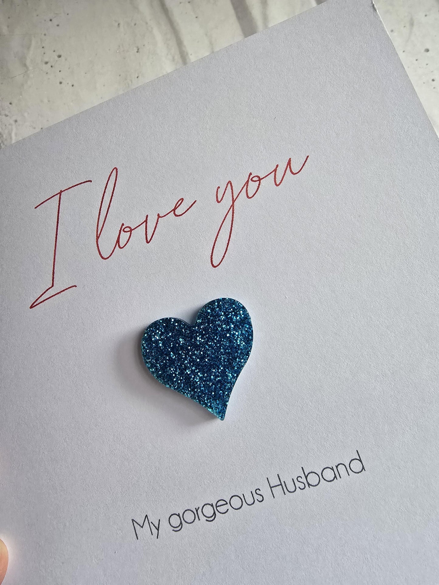 Husband Valentines Card | Girlfriend Card | I love you | Glitter Boyfriend Card | Wife Card