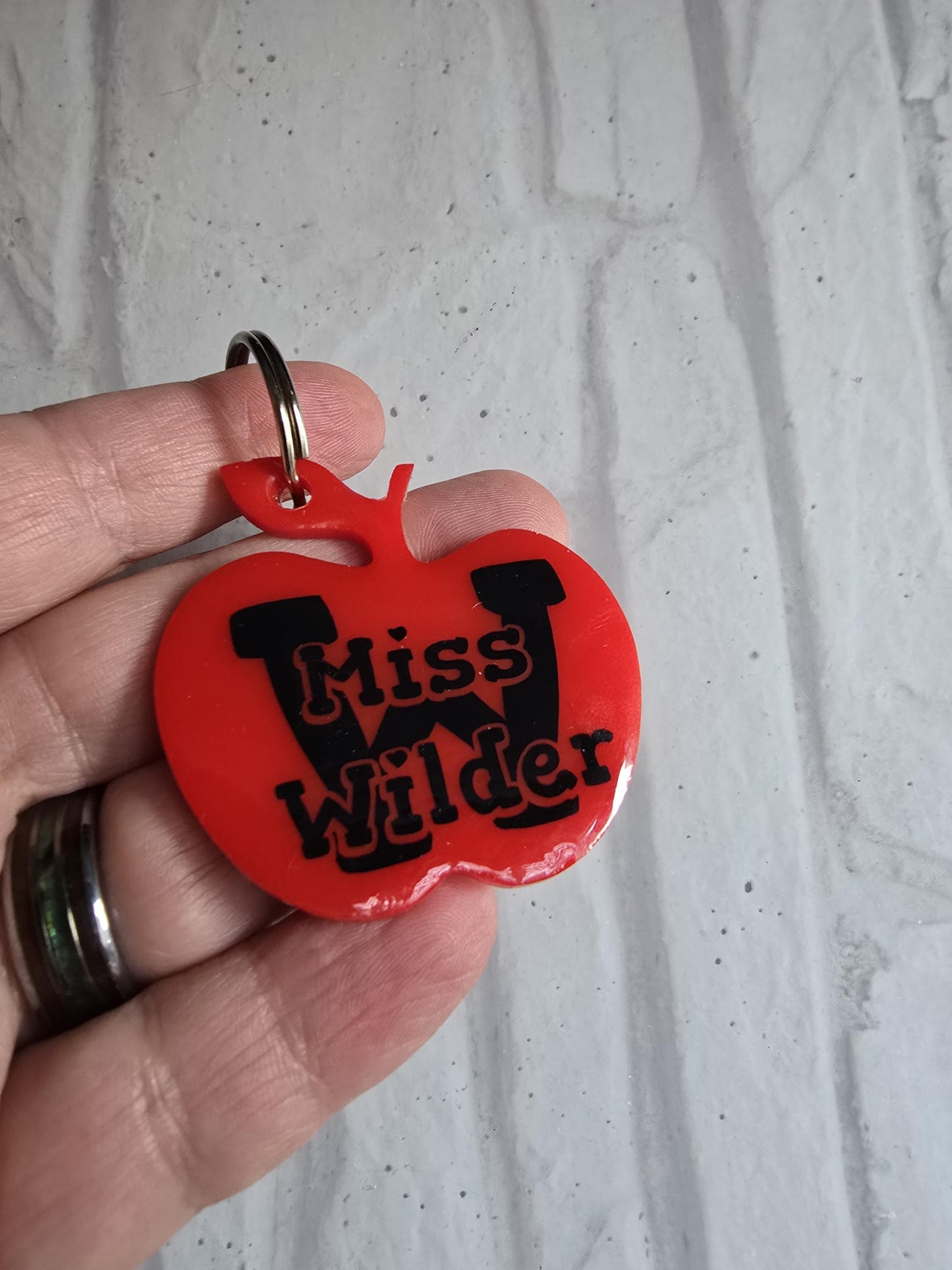 Teacher leavers keyring gift | year 6 Apple gift | Miss Mrs gift | personalised teacher gift | class of 2025