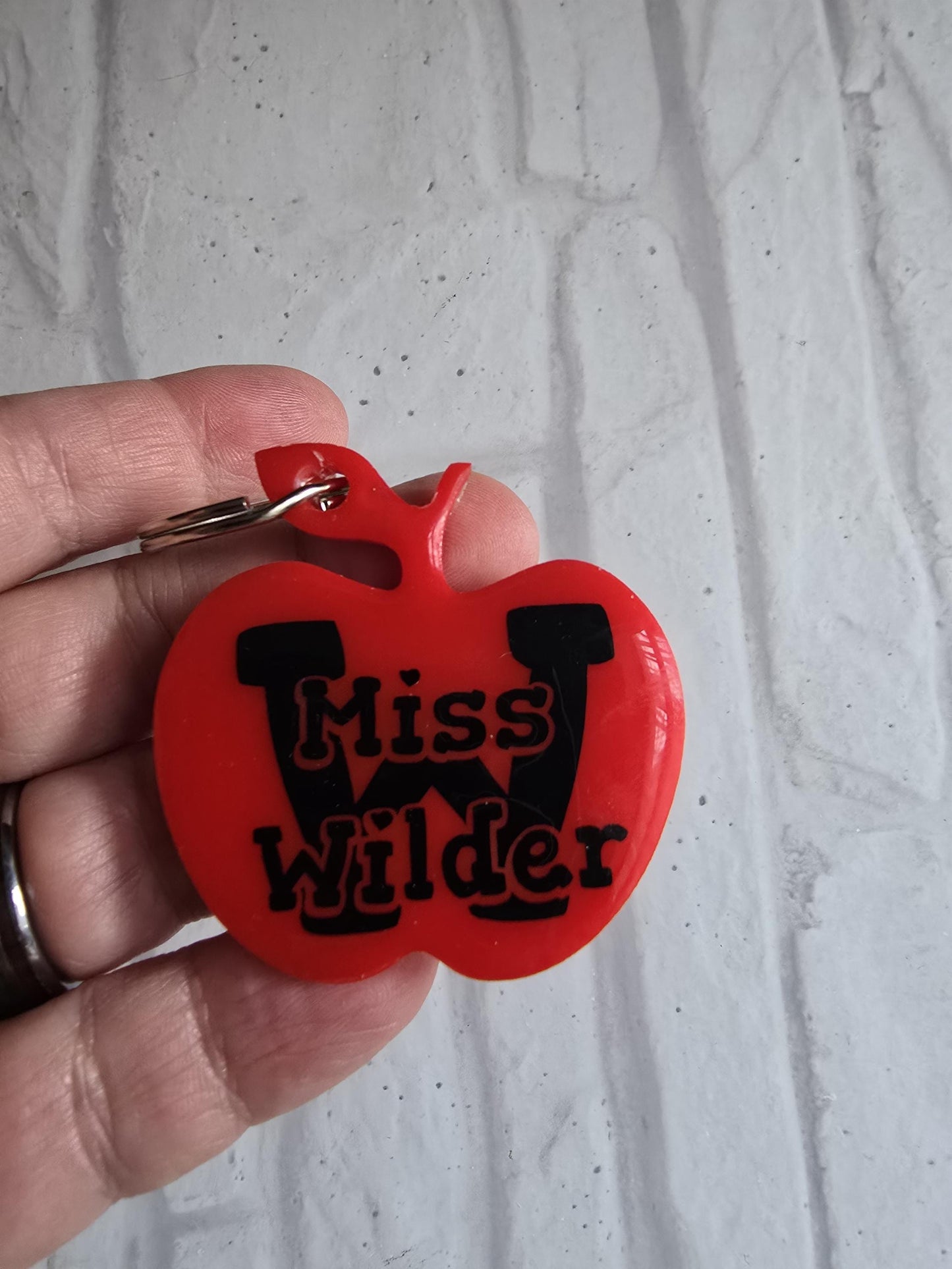 Teacher leavers keyring gift | year 6 Apple gift | Miss Mrs gift | personalised teacher gift | class of 2025